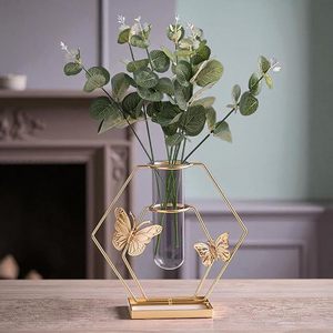Modern Brass Tabletop Vase With <b>Butterfly</b> Design For Housewarming Decor - Product Image 1