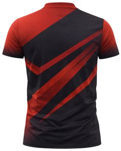 T-shirt de sport personnalisé pour homme, rouge et noir, à séchage rapide, en polyester, imprimé sur mesure, à manches courtes, pour la course à pied, la gym et l'entraînement - Product Image 2