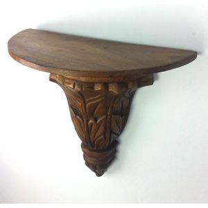 Étagère murale flottante en bois sculpté, design antique vintage traditionnel, supports muraux en bois, étagères corbeaux pour la maison - Product Image 1