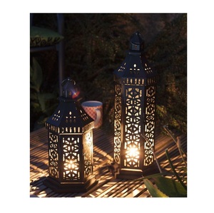 Elegante Farol de Hierro para Decoración del Hogar, Portavelas, Decoración de Mesa Interior y Exterior, Iluminación Ambiental - Product Image 6