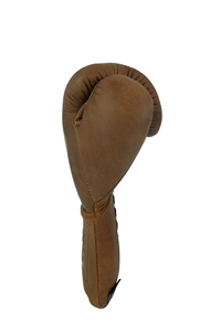 Brown Personalized No Boxing No Life Mexican Style Premium Cowhide <b>Leather</b> MMA Sanda Kick Boxing Training <b>Gloves</b> Lace-Up - Product Image 2