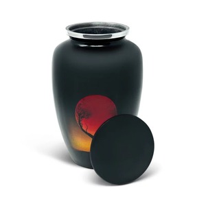 Urne funéraire pour adulte blanche avec une lune rouge saisissante, style américain, capacité de 200 pouces cubes, marque LU - Product Image 1