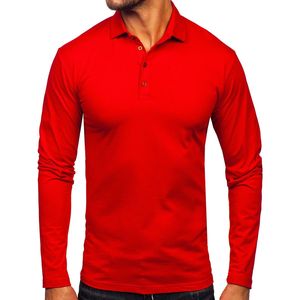 Golf Shirts Men Green Regular Fit Long Sleeve Plus Size Breathable Quick Dry Knitted Front Button 220g <b>SKI</b> INTERNATIONAL - Product Image 1