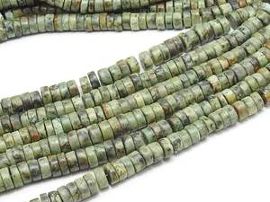 ลูกปัดเทอร์ควอยซ์แอฟริกัน-ผิวเรียบด้านขัดเงา-รูปทรงล้อ-ขนาด 16 นิ้ว-เส้นยาวประมาณ 8-9 มม.-หินธรรมชาติ - Product Image 2