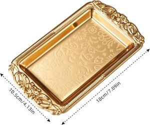 Plateau de service élégant et moderne en métal avec motif en corde, plateau décoratif en fer pour tables de salle à manger à domicile, hôtels et restaurants - Product Image 3