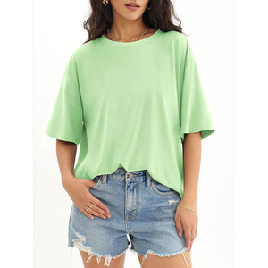 เสื้อยืดผู้หญิงไซส์ใหญ่ ขายส่ง เสื้อยืดแขนสั้นฤดูร้อน แห้งเร็ว ไม่ยับ ทรงหลวม คอกลม - Product Image 2