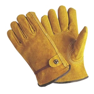 Premium Quality Cowhide Split Leather Safety <b>Gloves</b> <b>Drivers</b> Adjustable Wristband Anti-static Customizable Logo Industrial Garden - Product Image 1