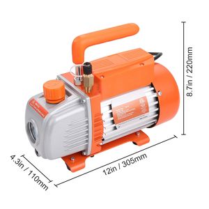 Pompa per vuoto HVAC a palette rotative monostadio da 1/5 HP 3.5 CFM per aria condizionata, kit refrigerante A/C con manometro e set di manometri - Product Image 5