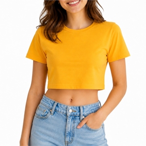 Top Corto Básico para Mujer, Algodón Premium, Tacto Suave, Estilo Veraniego, Ropa Casual, Corte Moderno, Comodidad Diaria, Tendencia de Moda, Look Urbano - Product Image 1