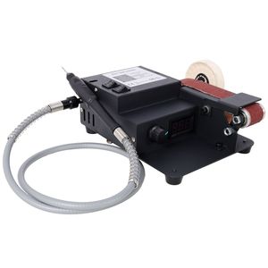 Ponceuse à bande 2-en-1 à double moteur 350W, outil rotatif, mini polisseuse électrique de bureau multifonctionnelle, meuleuse à bande à double moteur 350W - Product Image 3