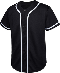 Maillot de baseball personnalisé à col en V imprimé, respirant, à manches courtes, faible MOQ, en matériau léger et durable, pour écoles, universités et clubs - Product Image 1