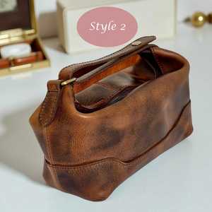 Handmade Genuine Leather Zipper Closure for <b>Bag</b> Luxury Dopp Kit Unisex Travel Grooming Organizer Wholesale <b>UK</b> TYG-0194 - Product Image 3