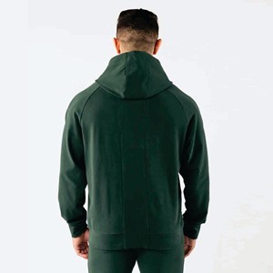 Sweat-shirt polaire à capuche à manches longues pour homme, grande taille, uni, pour le sport d'hiver, avec motif brodé, idéal pour la course à pied - Product Image 1