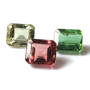 Par de Turmalinas Zambianas Multicolor Pastel Naturales de 8.80 Quilates, Corte Esmeralda, Calibradas, Sueltas, 8x7 mm, con Juego de Color - Product Image 1