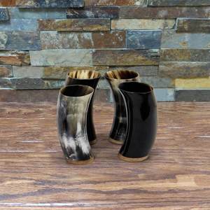 Brass Rim Best Quality Shot Glass Horn High Selling Horn Drinking Glass Agate Cocktail Bar Viking Drinking Horn Glass - Product Image 2