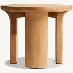 Mesa de Centro Redonda de Madera de Teca, Diseño Moderno para Sala de Estar o Terraza, Mueble Ecológico - Product Image 3
