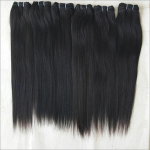 Paquete de Cabello Humano Liso Indio Virgen de 24 Pulgadas de Largo, de Una Sola Capa, Color Negro Natural, Textura Suave - Product Image 1