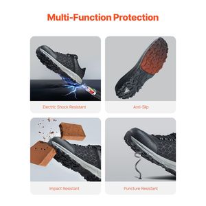 Scarpe da Lavoro Antinfortunistiche con Punta in Acciaio per Uomo, Taglia US 10.5 Larghe, Ammortizzate, Indistruttibili, Antiscivolo, Sportive - Product Image 4