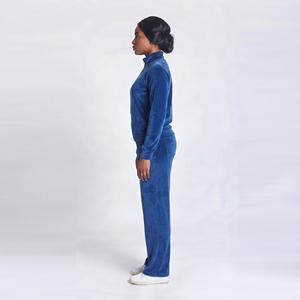 Survêtement en velours pour femme, décontracté, 100% coton molletonné, pour l'hiver, style streetwear, coupe régulière, pantalon à jambe large en velours - Product Image 3