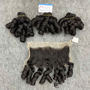ผมต่อแบบสตีมบั๊นซี่ ลอนเด้ง สีธรรมชาติ พร้อมส่ง ผู้จำหน่ายผมดิบ ช่อผมดิบ แบบดับเบิ้ลดรอนเวฟท์ - Product Image 4
