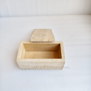 Luxury bathroom tissue holder premium marble travertine tissue <b>box</b> cover stylish <b>vanity</b> organizer modern tabletop decor accessor - Product Image 1