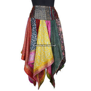 En gros Fantaisie Diamant Coupe Style Jupe Bohème Déchets De Soie Mouchoir Danse Surjupe Tribal Durable Jupe Hippie DS017 - Product Image 1