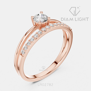 Bague empilable certifiée IGI, diamant de laboratoire 0,25 carat, or blanc 14 carats, couleur F+, clarté VS+, bague de mariée délicate pour femme, bijoux - Product Image 4