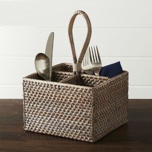 Panier porte-ustensiles en rotin tressé, organiseur d'ustensiles de cuisine, prix compétitif, conteneur à couverts - Product Image 6