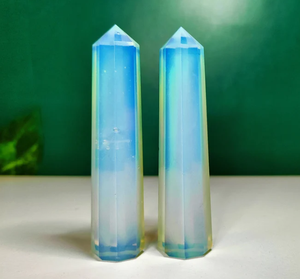 Tours et obélisques en cristal de quartz et opalite, sculptés à la main, pierres de guérison, pierres précieuses naturelles de Feng Shui, vente en gros - Product Image 3