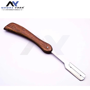 Premium <b>Swing</b> Lock Straight Edge Barber Razor with Replaceable Stainless Steel Blades Wooden Handle Professional Salon Grooming - Product Image 5