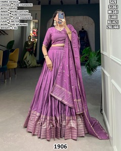 Noor-e-Magenta Lehenga Choli Bhandhani para Mujer, Vestido de Novia Tradicional de Chanderi, Largo hasta el Suelo, Protección Solar, Secado Rápido, Corte Regular - Product Image 1