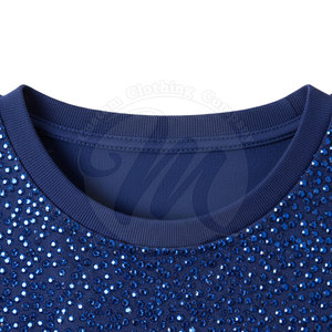 T-shirt pour homme en strass sur mesure, nouveau style, service OEM, prix de gros, t-shirt pour homme en strass - Product Image 5