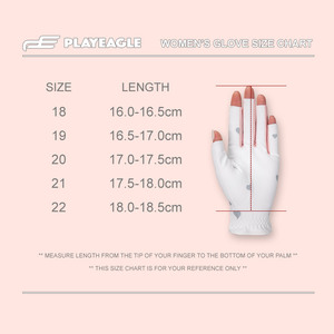 Gants de golf blancs pour femmes, demi-doigts, avec motif cœur rose, en cuir microfibre, à enfiler, pour le sport - Product Image 5