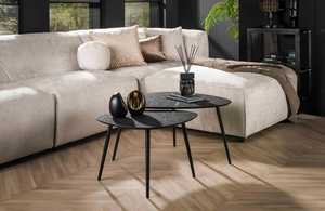 Build Better Modern Nesting <b>Coffee</b> <b>Tables</b> Set Minimalist Design Black Laminate Top Metal <b>Legs</b> Living Room Furniture - Product Image 4