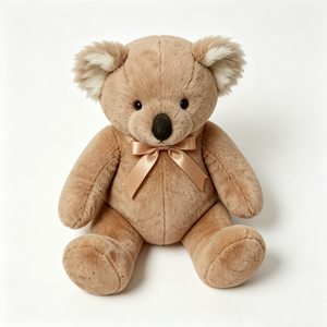Brown koala stuffed animal, Fluffy koala plush with satin bow, Simple <b>cute</b> koala plush, Koala <b>bear</b> plush - Product Image 4