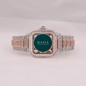 Luxury Unisex Stainless Steel Round <b>Watch</b> with Diamond Bezel and Band Analog <b>Mechanical</b> Movement Water Resistant Butterfly Clasp - Product Image 5