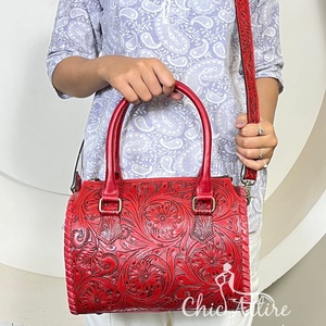 Genuine Cow Leather Weekender <b>Overnight</b> <b>Bag</b> OEM Fashion Unisex Hand Tooled Leather Travel Tote Duffel <b>Bags</b> for <b>Men</b> & Women's - Product Image 1