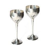 Grands verres à vin incassables en acier inoxydable mat doré, design moderne, pour fêtes