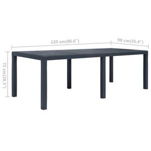 Grande table de jardin en plastique anthracite durable, tables d'extérieur pour une utilisation durable - Product Image 5