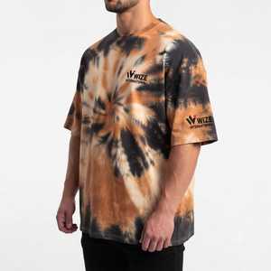 เสื้อยืดคอกลมแขนสั้นผู้ชายไซส์ใหญ่พิเศษ ลายมัดย้อม ผ้าฝ้าย ทรงหลวม สไตล์ลำลอง ยี่ห้อ WIZE INTERNATIONAL - Product Image 3
