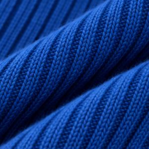 Pull col roulé côtelé bleu électrique pour homme, à manches longues, chaud et décontracté, tricoté, pour l'hiver, style mode - Product Image 6