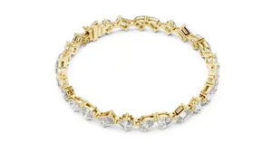 Pulsera Eternity Vintage para Mujer con Diamantes Cultivados en Laboratorio de 10.29CTW en Varias Formas, Certificada por IGI, en Oro Amarillo de 14K - Product Image 4
