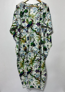 Vestido Kaftan Casual de Verano sin Mangas con Estampado Floral Tropical Digital, de Algodón, para Mujer, Islas del Pacífico Asiático, Disponible - Product Image 2