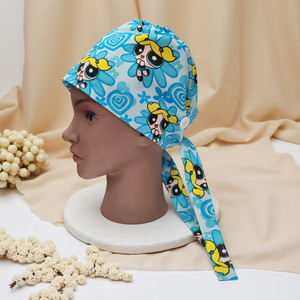 Gorros Quirúrgicos con Forro de Satén, Diseño Personalizado con Estampado de Dibujos Animados, Gorros de Enfermera Unisex con Forro de Satén, Gorros Quirúrgicos con Diseño de Calavera - Product Image 1