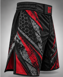 Shorts MMA pour hommes, noir, rouge, gris, imprimé par sublimation, shorts de combat athlétiques, évacuation de l'humidité, séchage rapide, respirant, extensible - Product Image 3