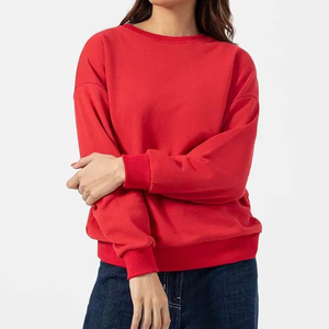 Sweat-shirt à col rond surdimensionné pour femme en coton biologique de haute qualité personnalisé - Product Image 5