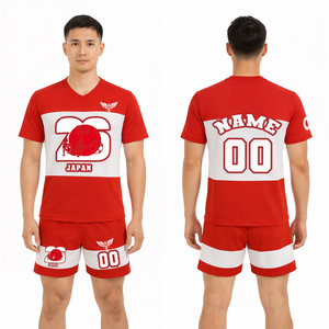 ชุดเสื้อฟุตบอลสไตล์ญี่ปุ่น พิมพ์ลายแบบซับลิเมชั่นระดับพรีเมียม สำหรับผู้ชาย ชุดยูนิฟอร์มฟุตบอลปี 2026 ชุดทีมแบบกำหนดเอง เสื้อผ้ากีฬาระบายอากาศได้ดี - Product Image 1