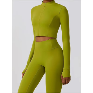Conjunto de Yoga para Mujer de Diseño Moderno y Calidad Premium, Transpirable, con Estampado a Cuadros en la Parte Delantera, Hecho a Medida, de 2 Piezas, Sin Costuras, Ligero, con Cintura Elástica de Secado Rápido - Product Image 1