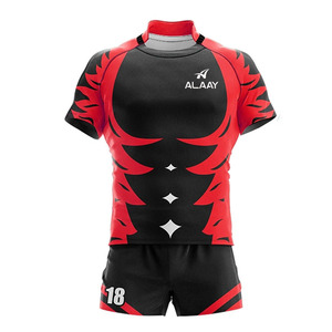 2026 High Quality Men Sublimated Rugby Jersey and <b>Shorts</b> Sports Rugby Uniform Set With 100% <b>Polyester</b> - Product Image 1
