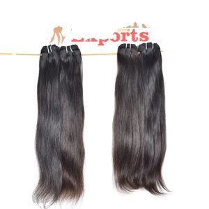 Machine naturelle double trame droite vierge aucun traitement chimique tissage faisceaux couleur noire extensions de cheveux humains indiens - Product Image 5